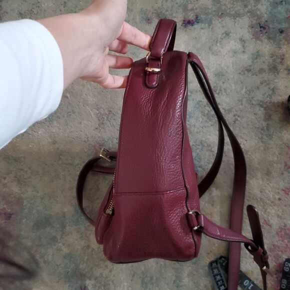 Kate Spade Burgundy Backpack Textured Leather Adjustable Straps main image 13